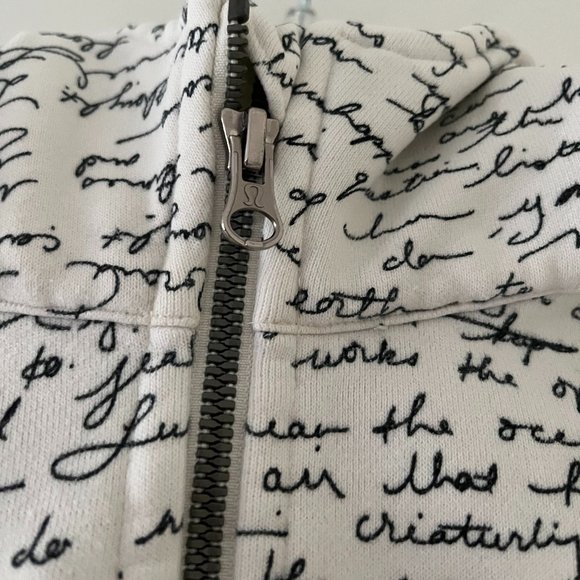 Lululemon Scuba Hoodie II White & Black Manifesto Script size 6 rare - Picture 3 of 16
